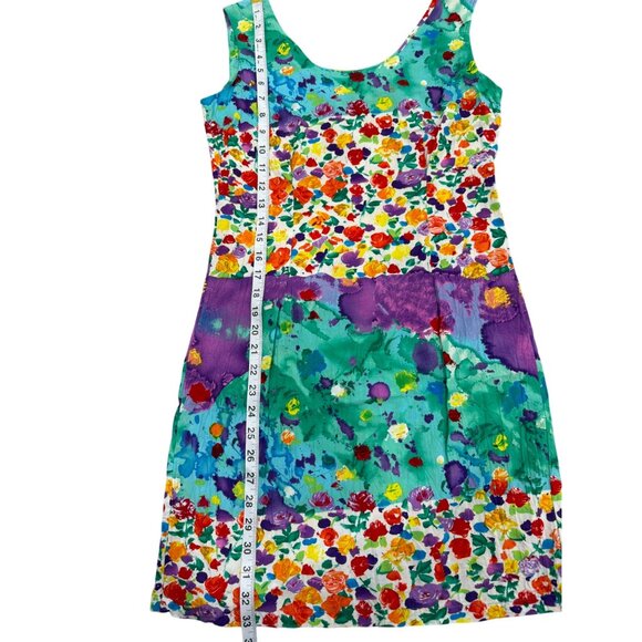 Jams World Womens Sleeveless Dress Vintage Colorful Rayon Zip Closure Sz 5 Small - Picture 6 of 6